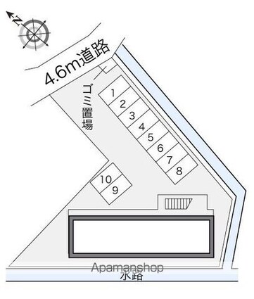 レオパレス中御所[1K/20.28m2]の配置図