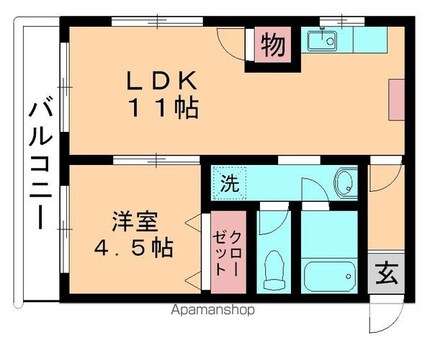 プラザ高品[1LDK/36.18m2]の間取図