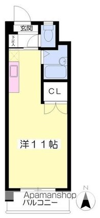 ピアフル[1R/23.5m2]の間取図