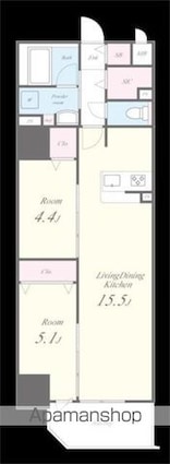 スターズスクエア浦和美園[2LDK/57.06m2]の間取図