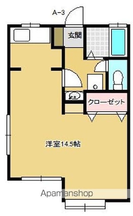 ブルーハイツ西池[1K/36.45m2]の間取図