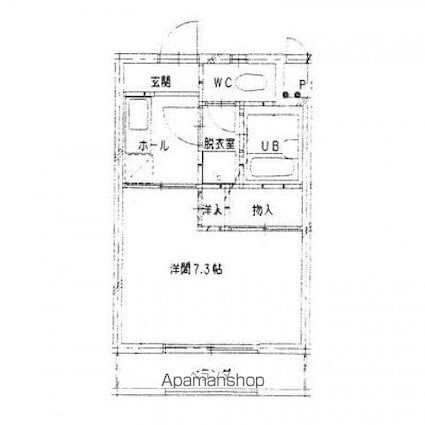 広島県広島市佐伯区五日市１丁目[1K/25.6m2]の間取図