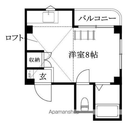 メゾン中一万[1R/17.93m2]の間取図