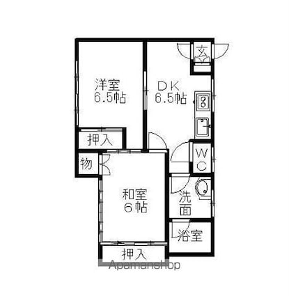 グレース９３[2DK/35m2]の間取図