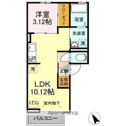 らら・ベイⅢ[1LDK/32.67m2]の間取図