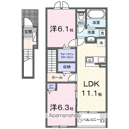 ベル　ルミエールⅠ[2LDK/58.6m2]の間取図