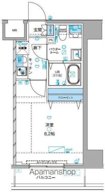 東京都台東区千束３丁目[1K/25.73m2]の間取図