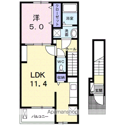 メゾン・サンＴ２[1LDK/42.28m2]の間取図