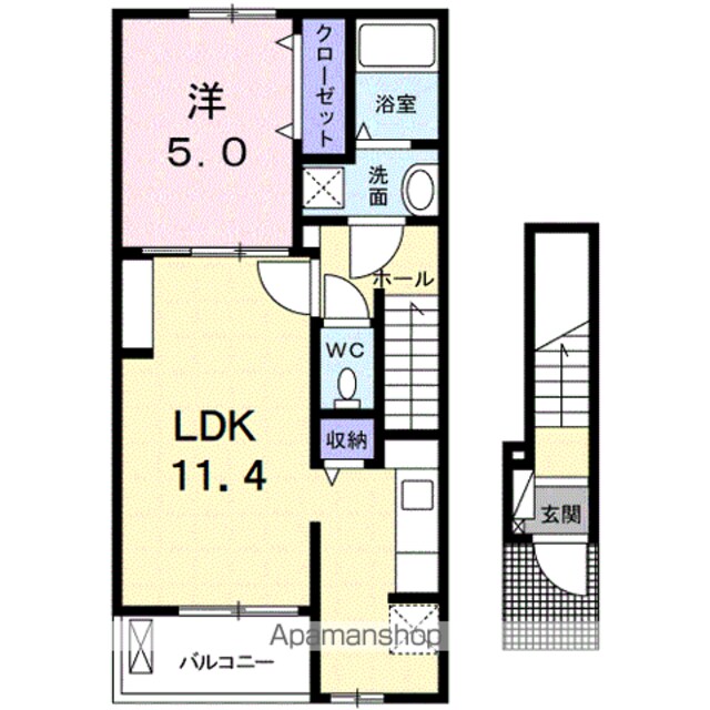 メゾン・サンＴ２[1LDK/42.28m2]の間取図