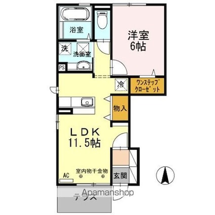 ウィット新町　Ｂ棟[1LDK/42.79m2]の間取図