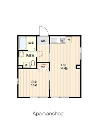 ＬｉｖｅＦｌａｔ中野鷺宮[1LDK/37.36m2]の間取図