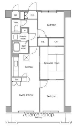 アバクス立川[3LDK/62.7m2]の間取図