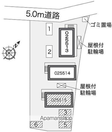 レオパレス市沢迎賓館Ⅲ[1K/19.87m2]の配置図