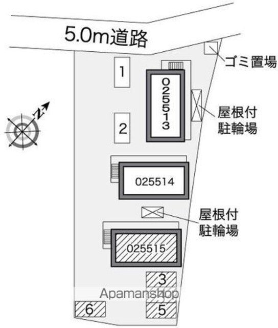 レオパレス市沢迎賓館Ⅲ[1K/19.87m2]の配置図