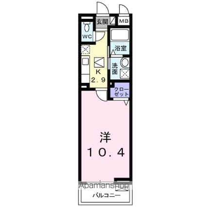 フォレストパーク・八番館[1K/31.97m2]の間取図