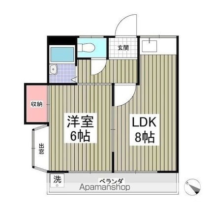 カーサベルテ[1LDK/31.59m2]の間取図