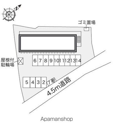 レオパレス竜町[1K/23.18m2]の配置図