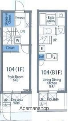 ミレドゥーエ下北沢Ⅰ[1LDK/40.4m2]の間取図