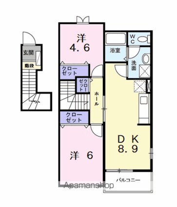 ブリリアントⅢ[2DK/51.67m2]の間取図