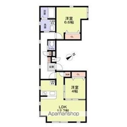 ＡＳＡＫＵＳＡ　ＯＮＥ[2LDK/57.48m2]の間取図