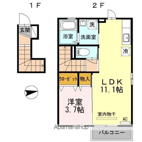 昭島市宮沢町のアパートの間取り