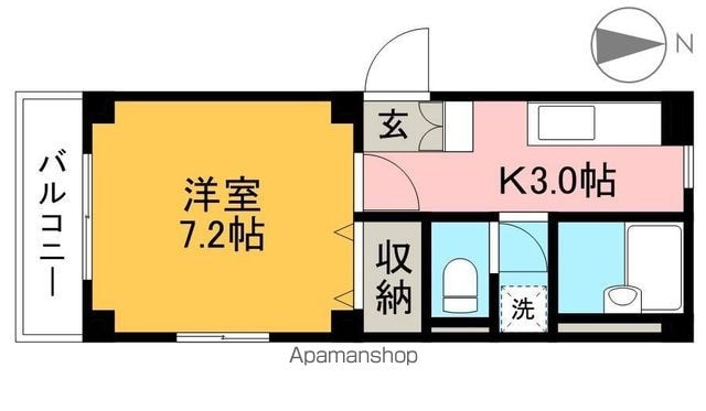 アンシャンテ[1K/25.04m2]の間取図