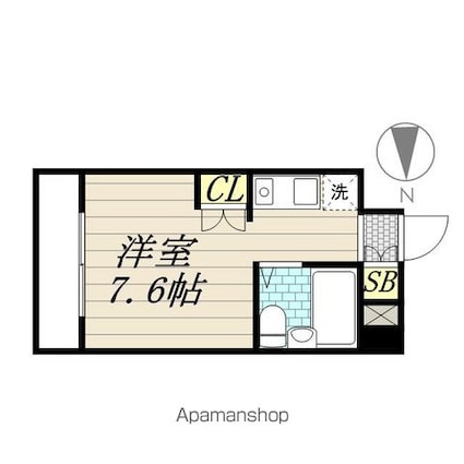 カレッジハイツ稲毛[1R/18.56m2]の間取図