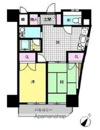 ミリアレジデンス上池袋２[2LDK/50.46m2]の間取図