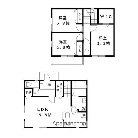 根戸戸建貸家　Ａ棟の間取り