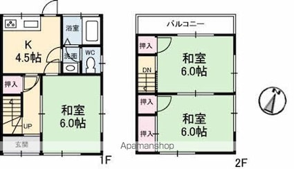 神垣アパート[3K/53m2]の間取図