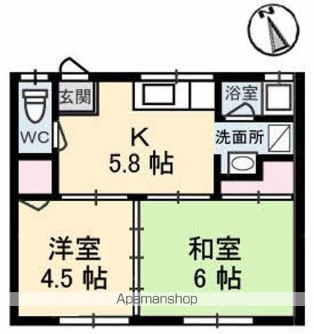 松田アパート[2K/43.78m2]の間取図