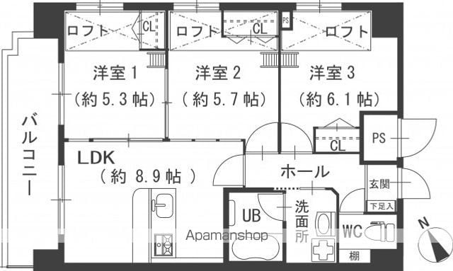 グランドポレストーネ大手町弐番館の間取り写真