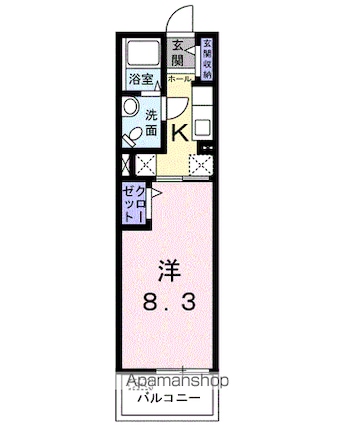 マーベラスプレイス[1K/26.08m2]の間取図