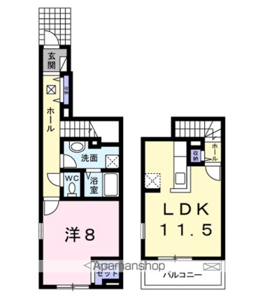 エクセレント　リリー　Ｈ[1LDK/55.04m2]の間取図