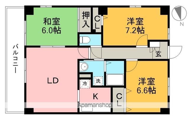 ヴィターレ百石[3LDK/71.14m2]の間取図