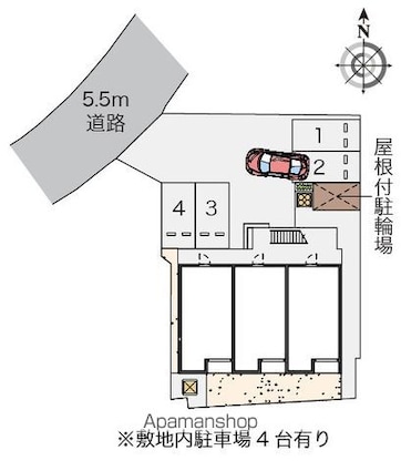 レオネクスト冨士Ⅱ[1K/31.62m2]の配置図
