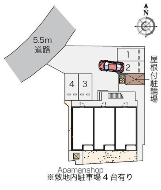 レオネクスト冨士Ⅱ[1K/31.62m2]の配置図