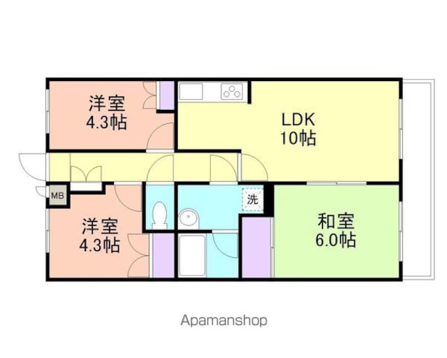 メゾン梶取[3LDK/56.56m2]の間取図