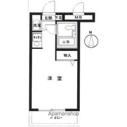 ダイアパレス氷川台[1R/18.46m2]の間取図