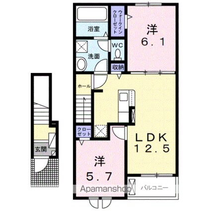 バイオレット[2LDK/56.48m2]の間取図