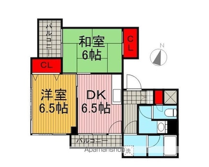 東京都世田谷区駒沢４丁目[2DK/44.6m2]の間取図