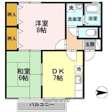 セジュールＭＧ　Ⅲ[2DK/48.86m2]の間取図
