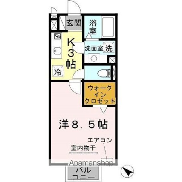 ユリシーズ[1K/30.03m2]の間取図
