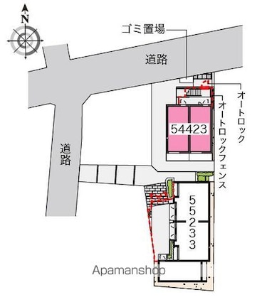 レオネクストＨＡＲＵ[1K/21.33m2]の配置図