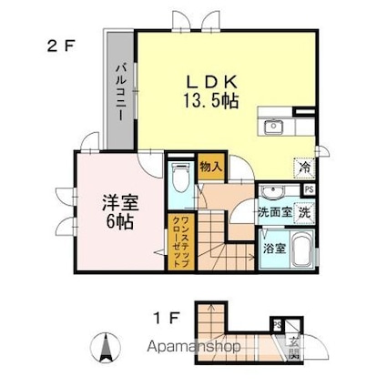 メゾン・サンセリテ[1LDK/48.72m2]の間取図