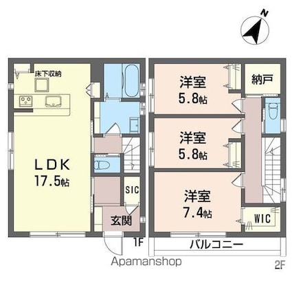 ボナールＢ[3LDK/93.98m2]の間取図