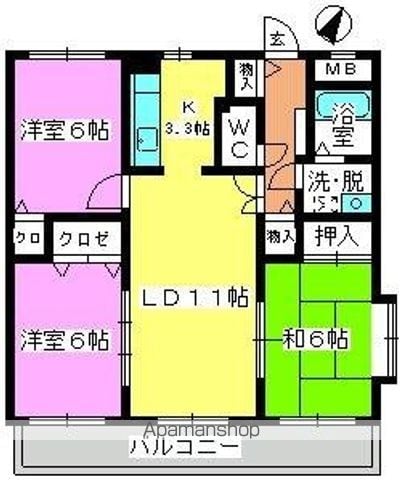 【福岡市南区向新町のマンションの間取り】