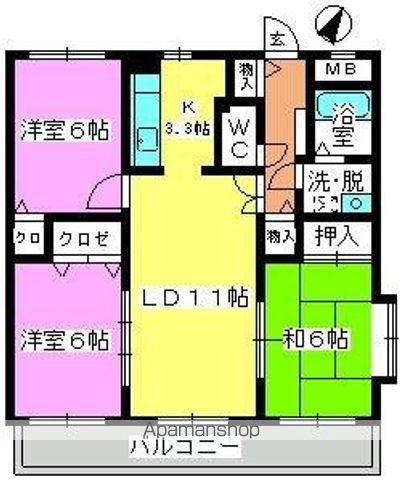 福岡市南区向新町のマンションの間取り