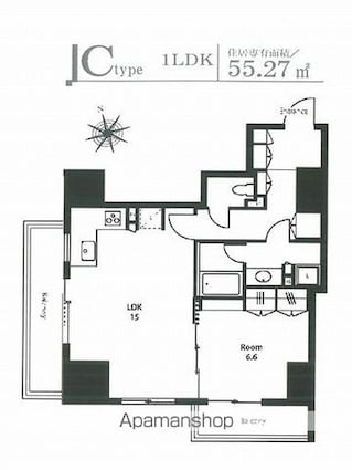 ステイシス町屋[1LDK/55.27m2]の間取図