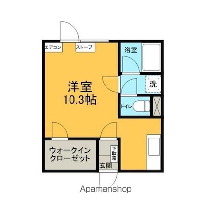 フレンドリー卸町１号館[1R/26.91m2]の間取図
